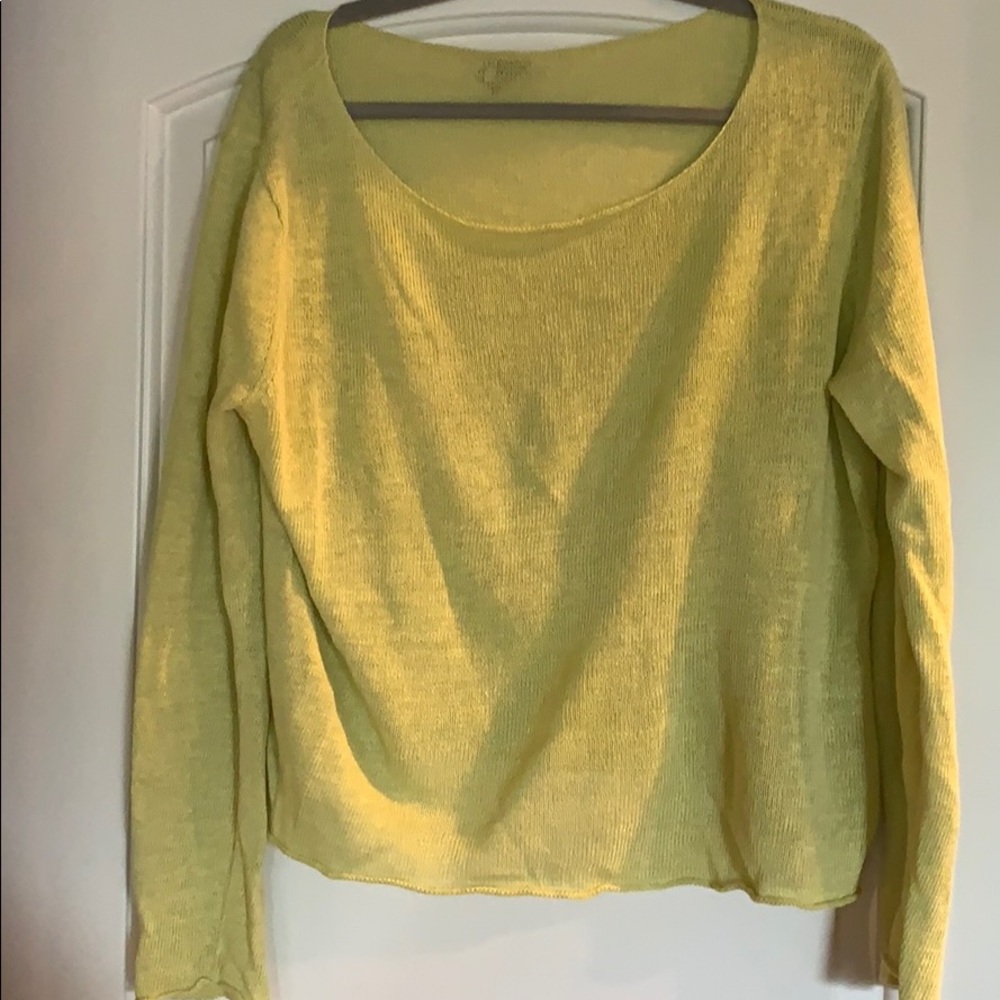 Eileen Fisher cropped 100% Linen crop sweater